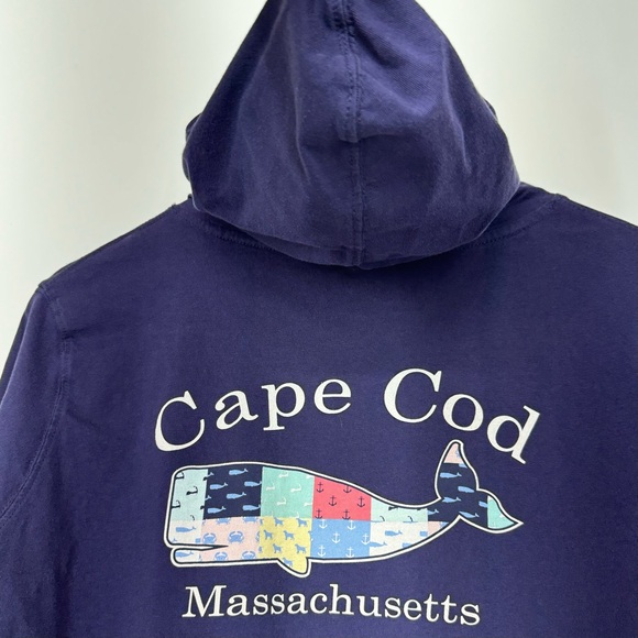 Cuffy's Cape Cod Mass Whale Graphic Fitted Long Sleeve Tee With Hood Size 2XL - Picture 11 of 16